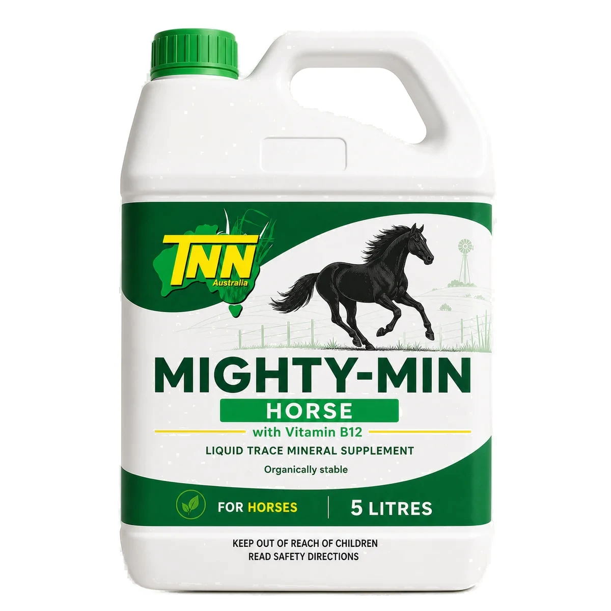Mighty-Min Horse 5 litre front label — TNN Australia